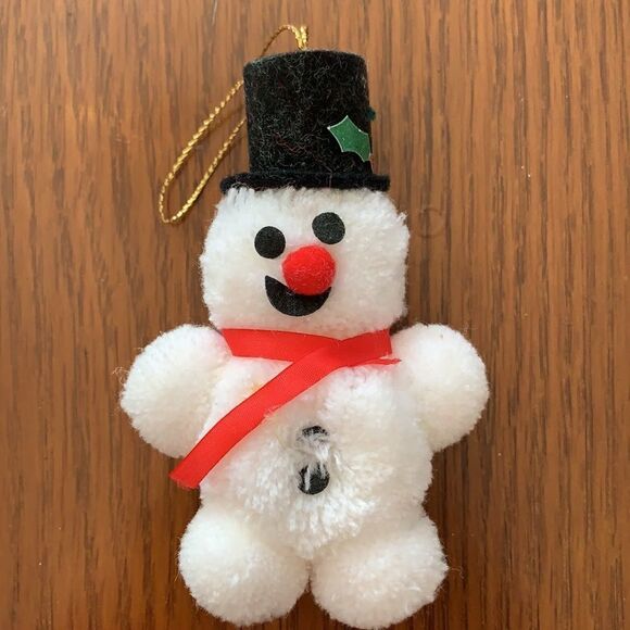 2 cloth snowman Christmas tree ornaments - Picture 2 of 5